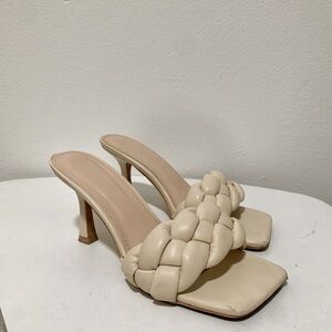 AVAILABLE IN JUNE Elegant Cream Braided Heels